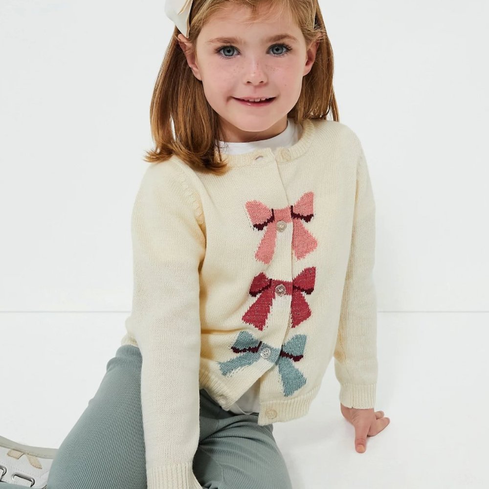 BNWT Pink Chicken Maude Sweater in Cream Bows - Picture 2 of 4